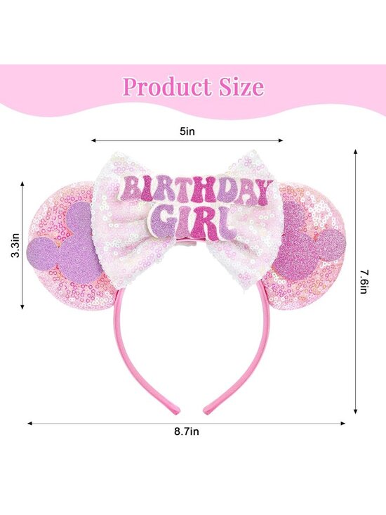 Kids Birthday Girl Pink Mickey Mouse Costume Hair Headband for Cosplay main image 5